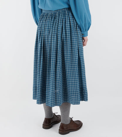 Mona Skirt No. 837 Messenger Checks Indigo