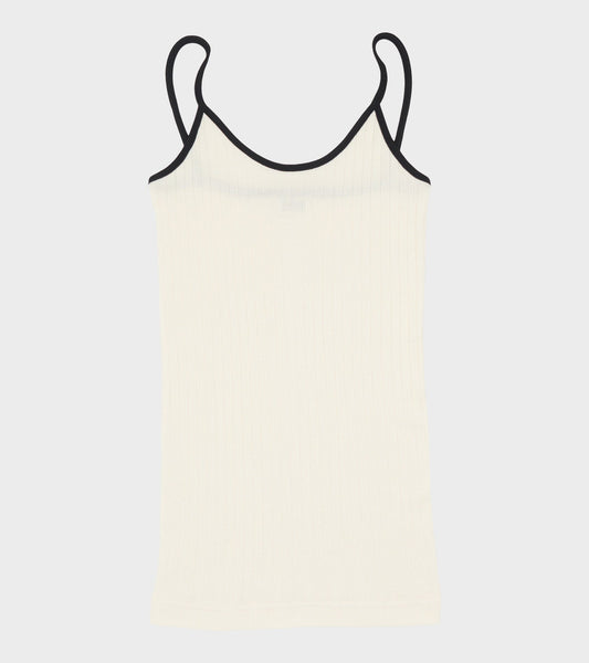 101 Strap Top Kontrast Ecru/Black