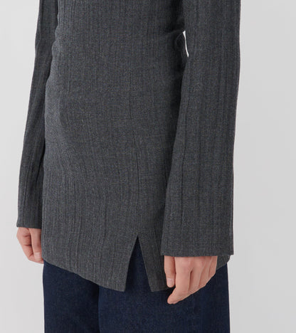 W Firm Dress Stone Grey Plisse Wool