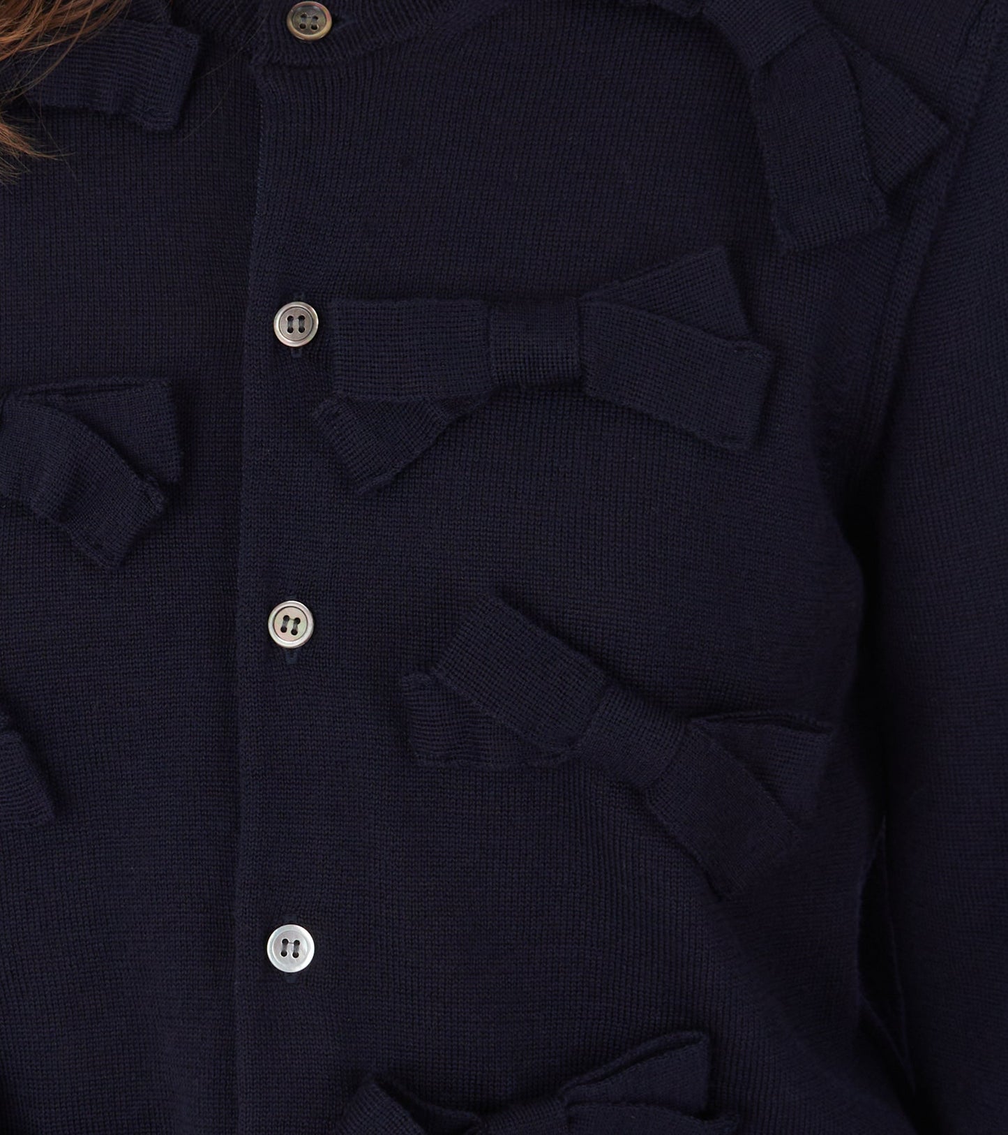 Bow Cardigan Navy