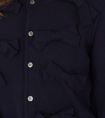 Bow Cardigan Navy
