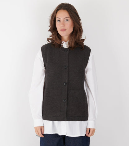 Elva Vest Dark Brown Melange