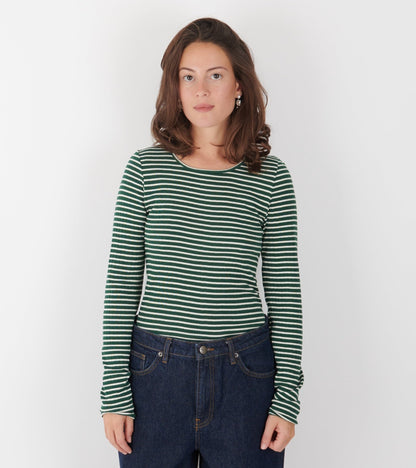 101 Rib NPS Stripes Bottle Green/Ecru