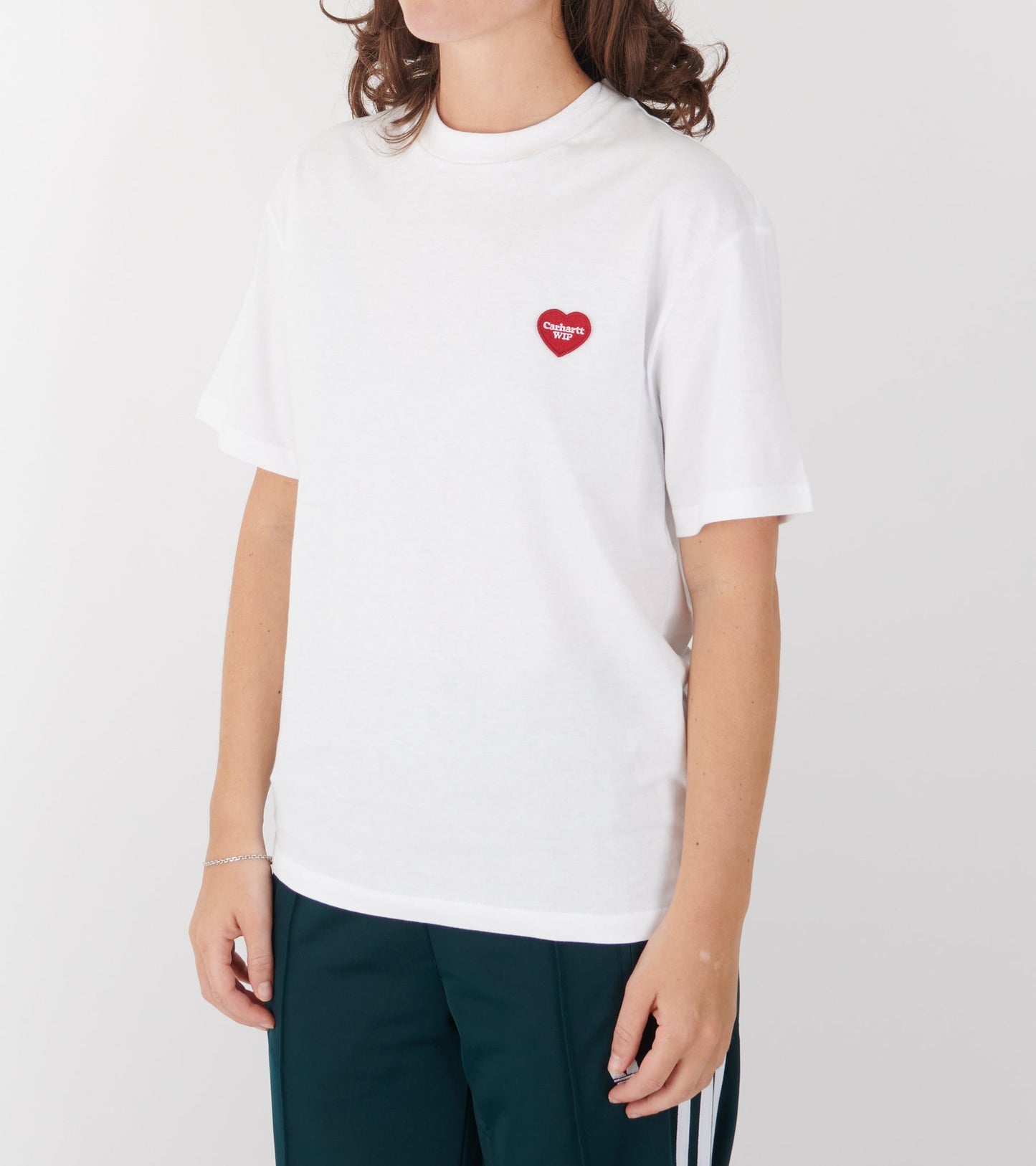W S/S Heart Patch T-shirt White