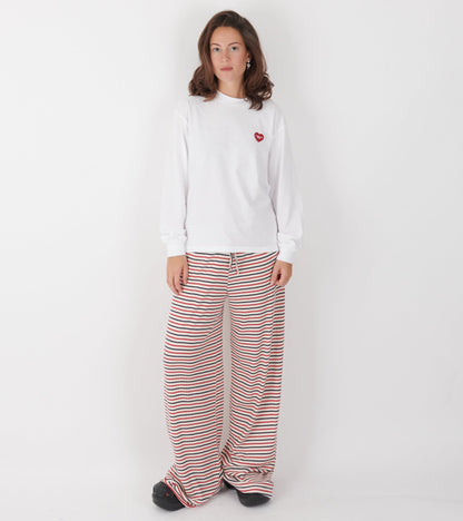 W L/S Heart Patch T-shirt White