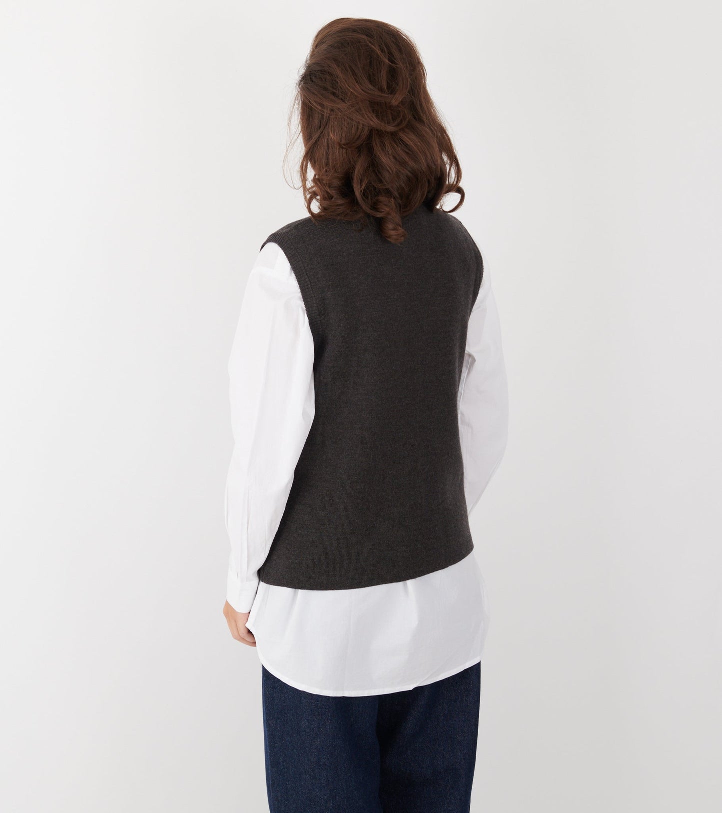 Elva Vest Dark Brown Melange