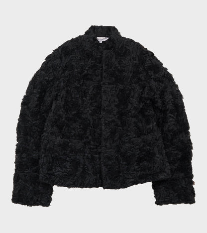 Curly Ruffle Mesh Jacket Black