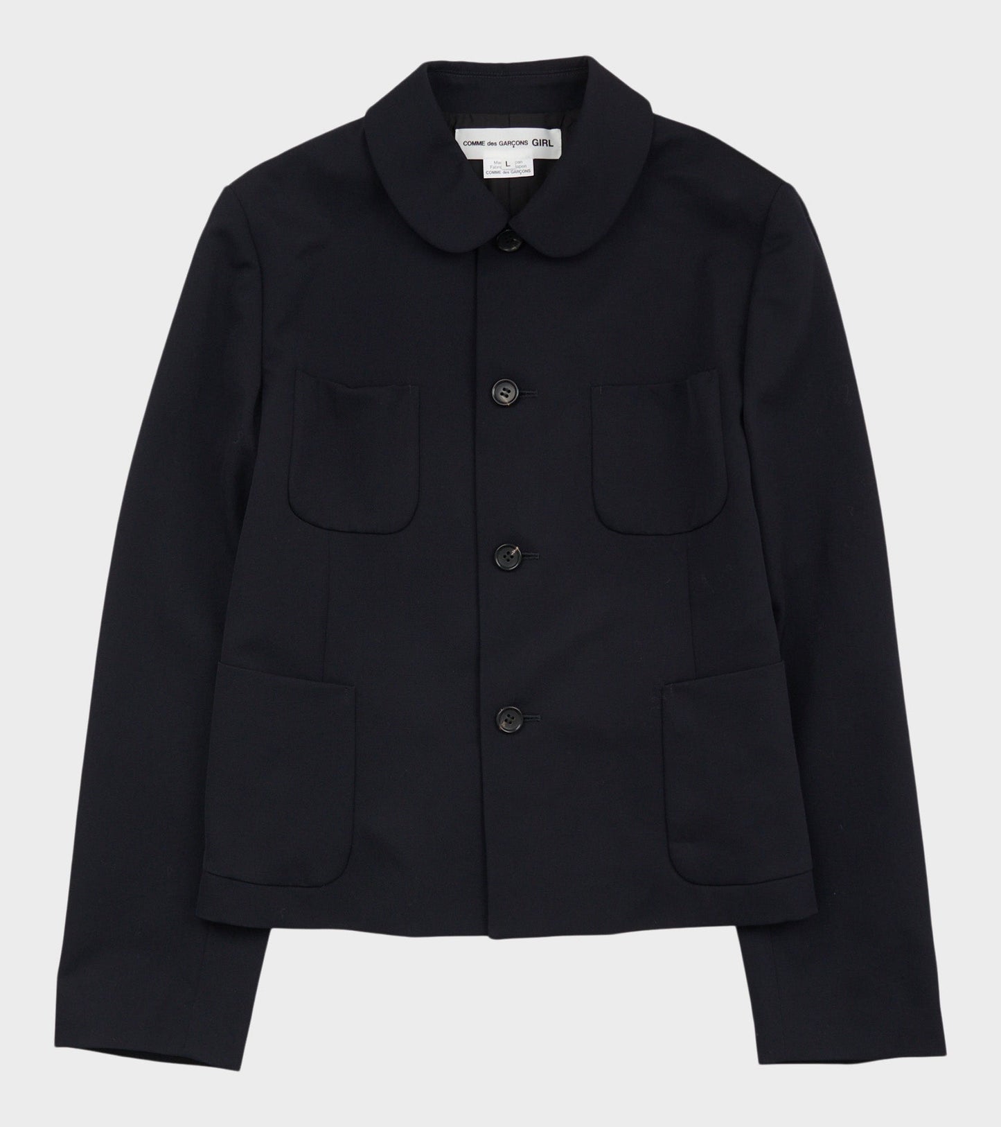 Round Collar Jacket Navy