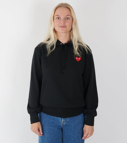 U Red Heart Hoodie Black