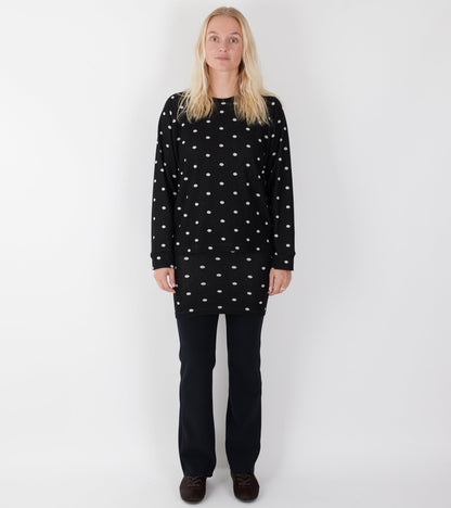 Jaquard Dot Sweat Black/Ecru