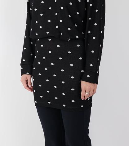 Jaquard Dot Skirt Black/Ecru