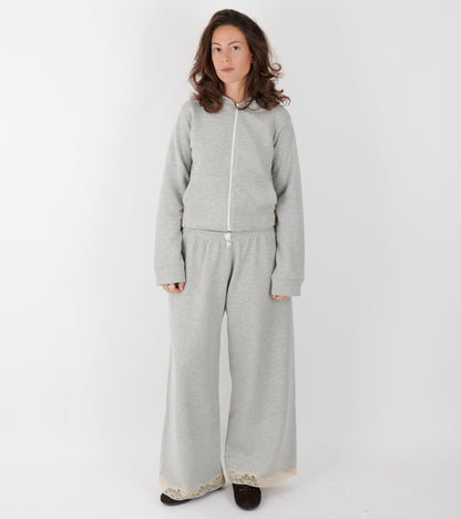 Lace Sweatpants Light Grey Melange