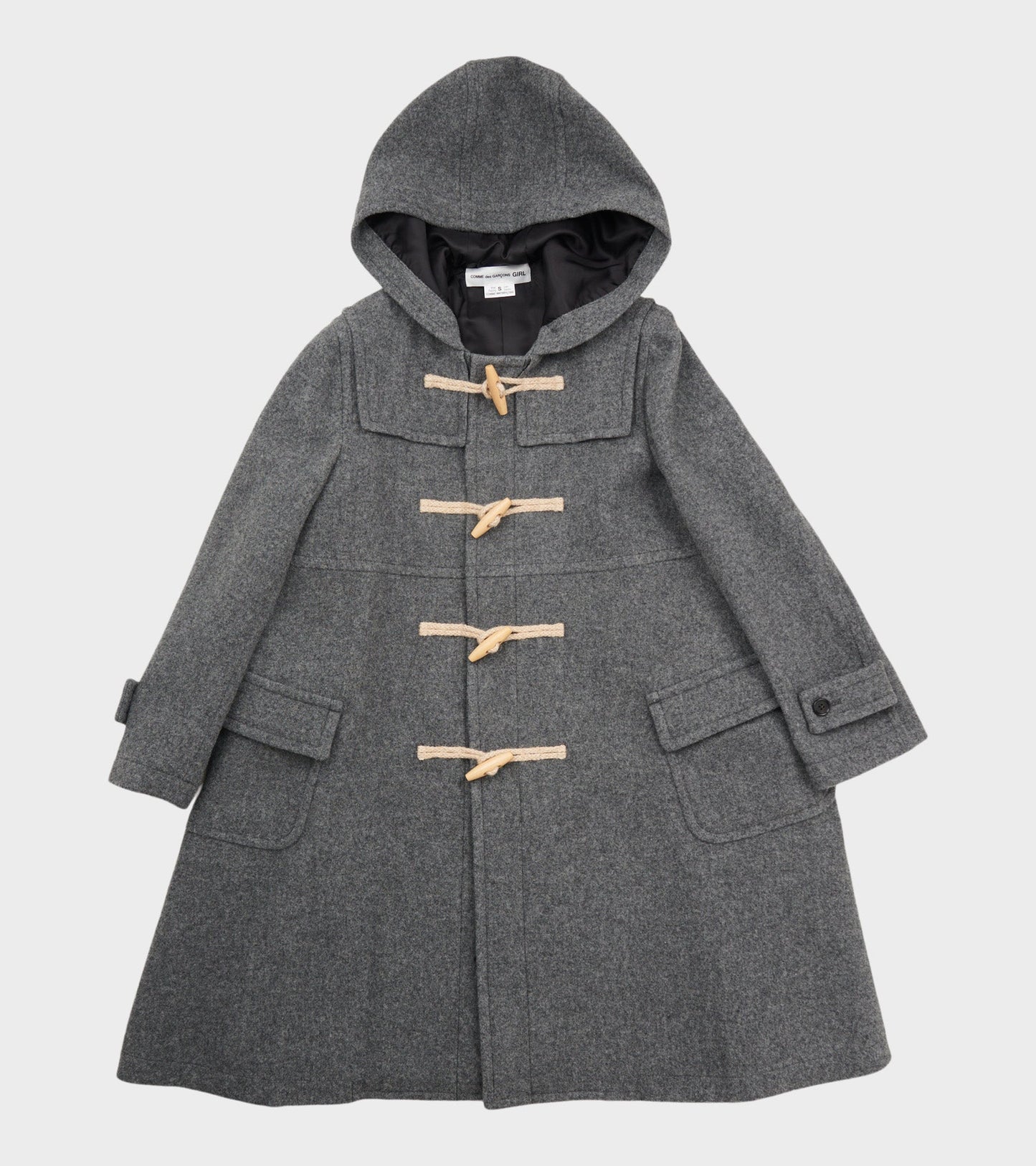 Hooded Wool Coat Grey