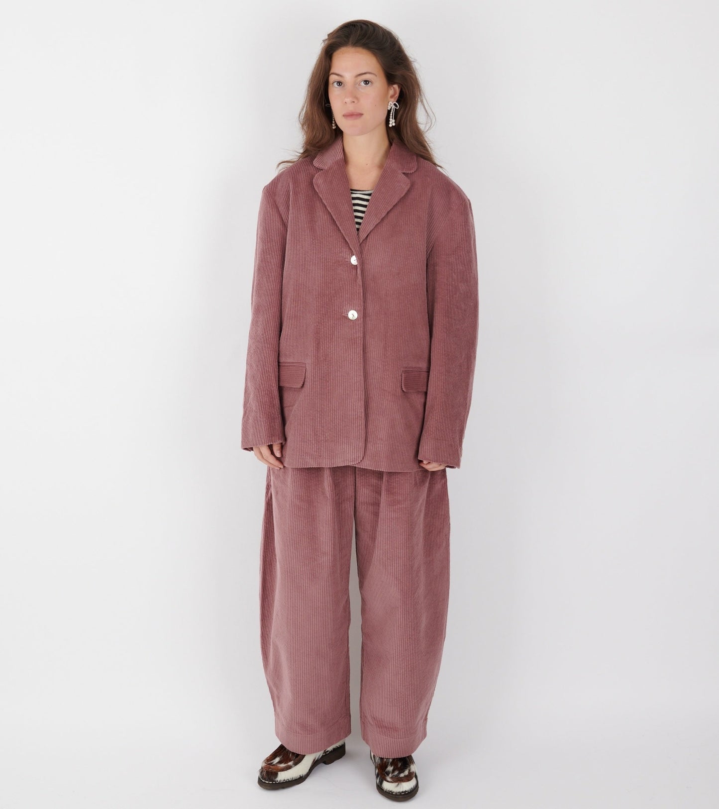 Japanese Cotton Corduroy Andie Blazer Thistle