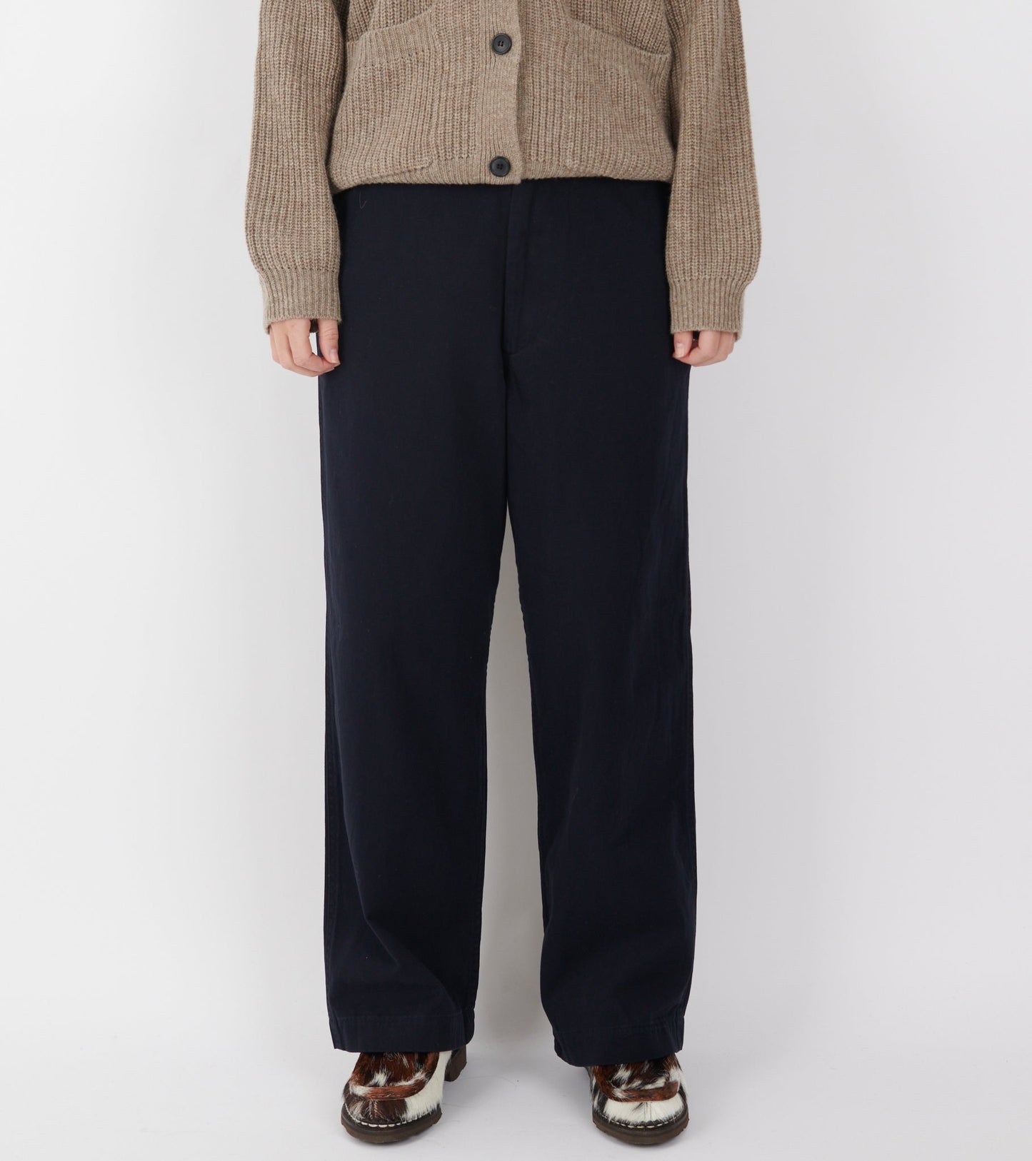 Wide Chino Pants Navy