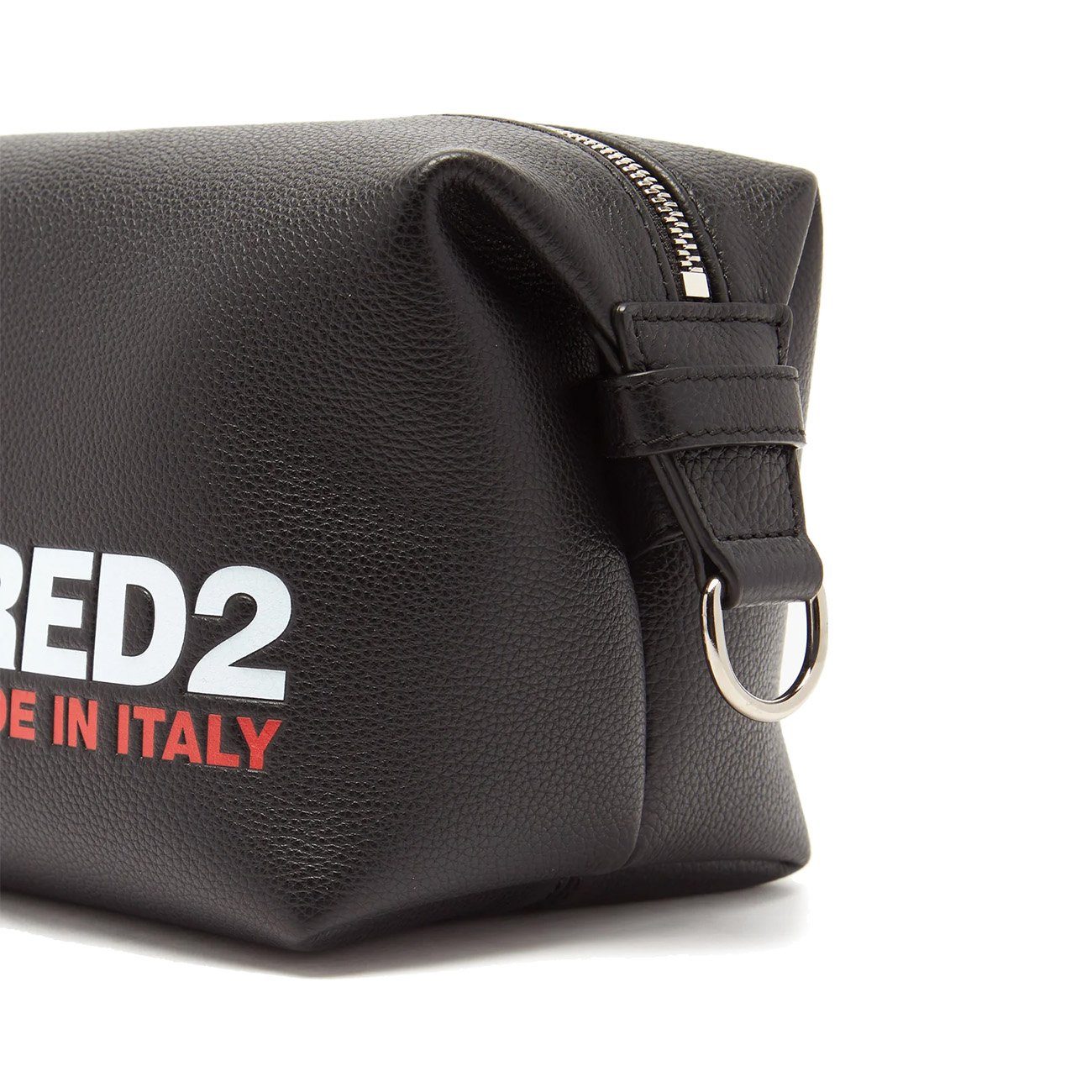 DSQUARED2 Black Leather Logo Washbag