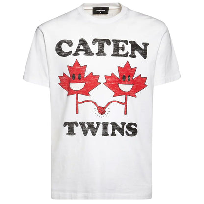 DSQUARED2 White Print Caten T-Shirt