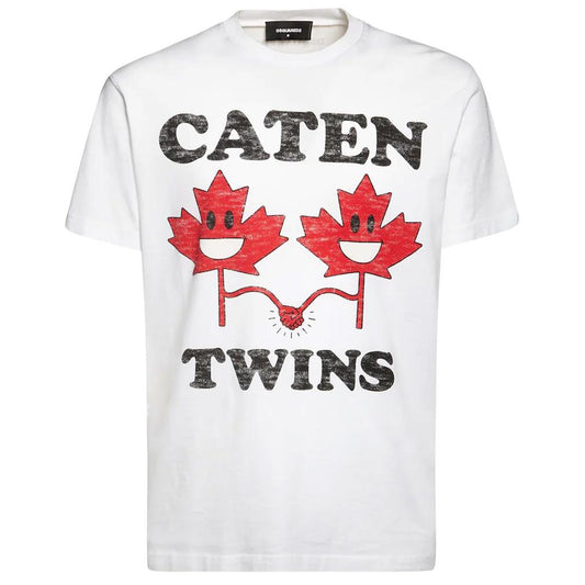 DSQUARED2 White Print Caten T-Shirt