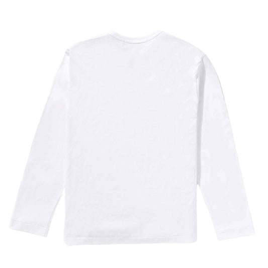 COMME DES GARÇONS PLAY RED EMBLEM LONGSLEEVE WHITE (WOMENS)