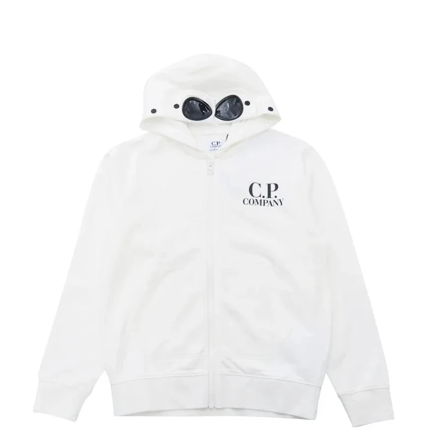 Kids CP Company White Goggle Hoodie