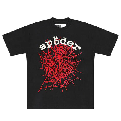 SP5DER LEGACY LOGO HEAVYWEIGHT T-SHIRT BLACK/RED