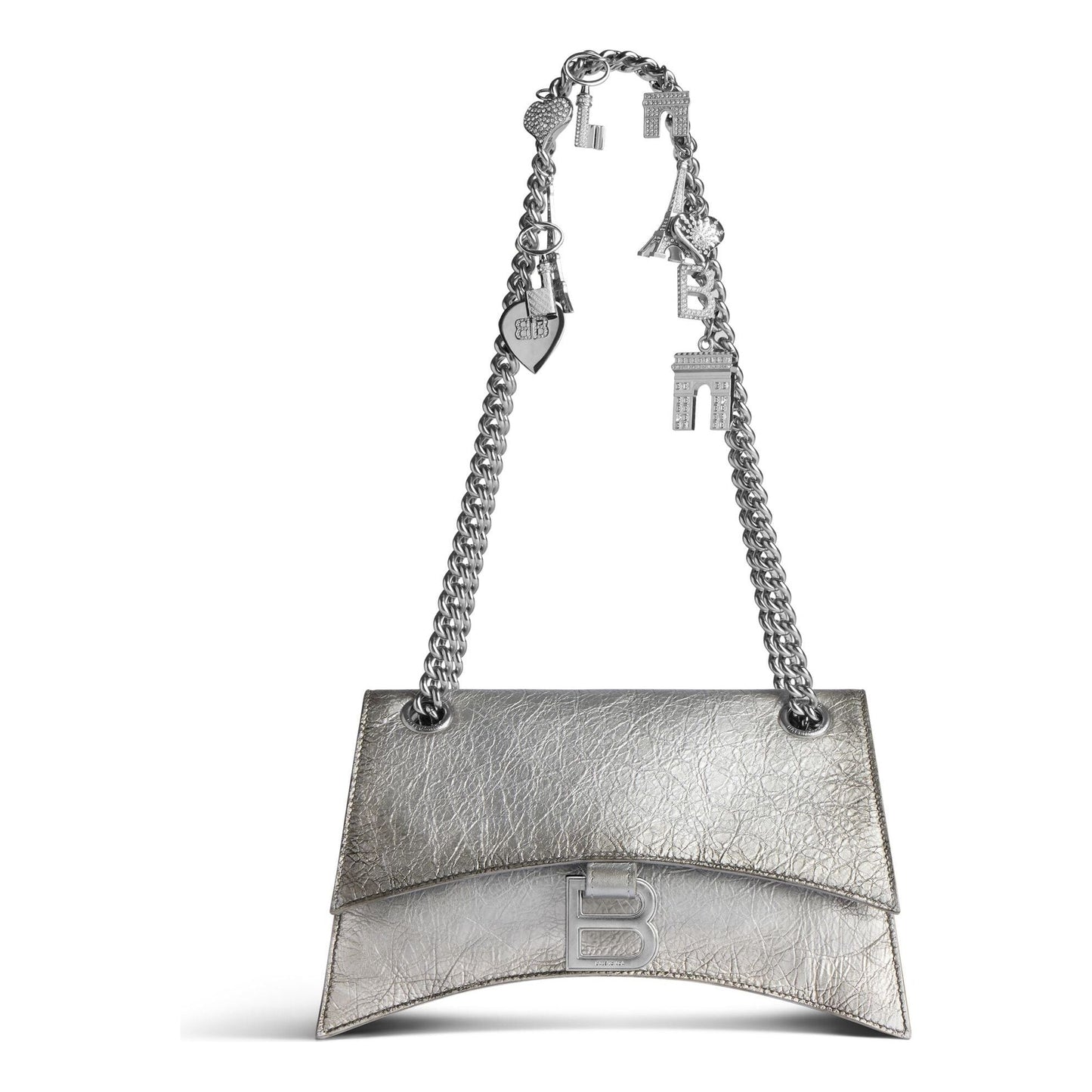 (WMNS) Balenciaga Crush Small Chain Bag Dirty Effect 'Silver' 7819202AA6X8110