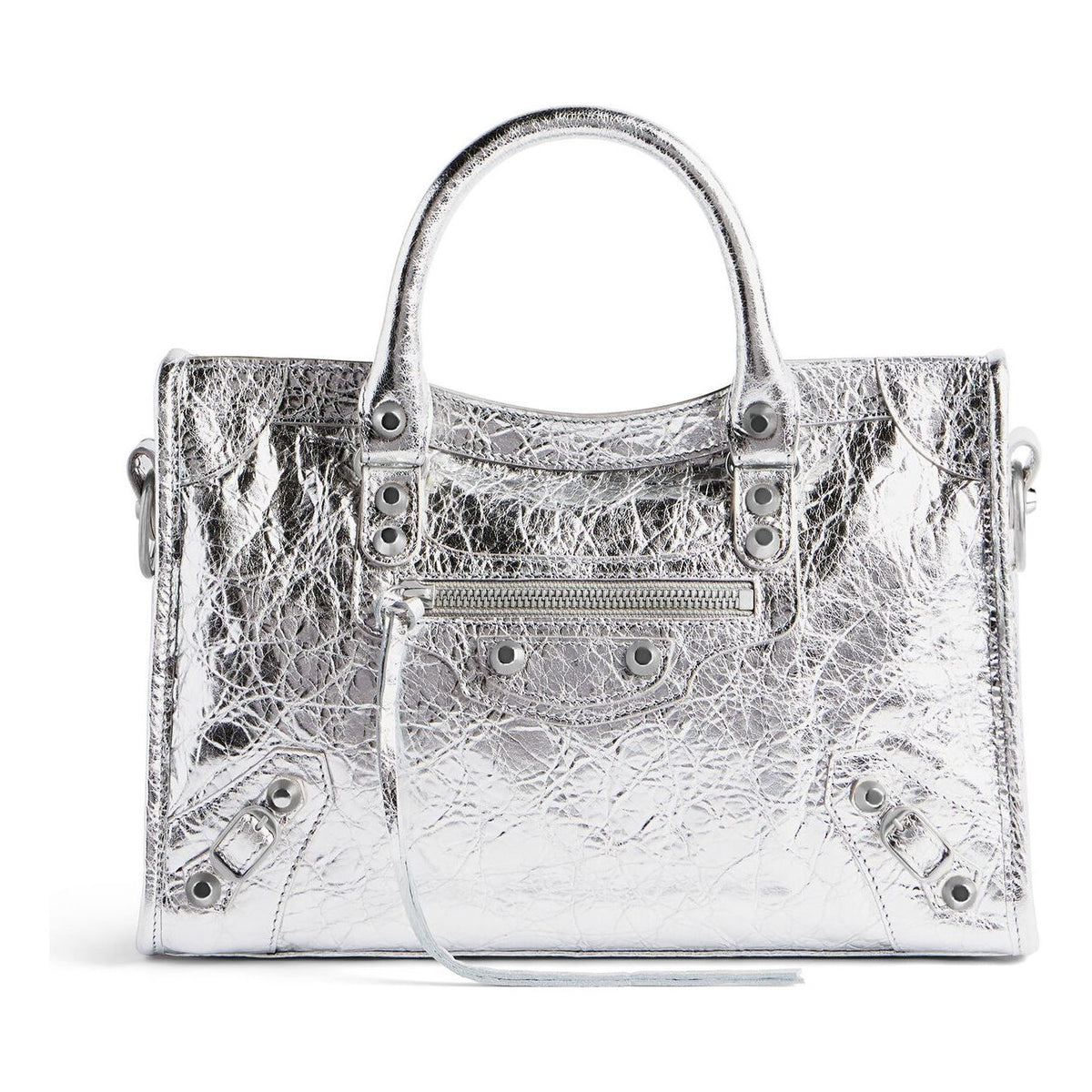 (WMNS) Balenciaga Le City Small Bag Metallized 'Silver' 7977892AA9R8122