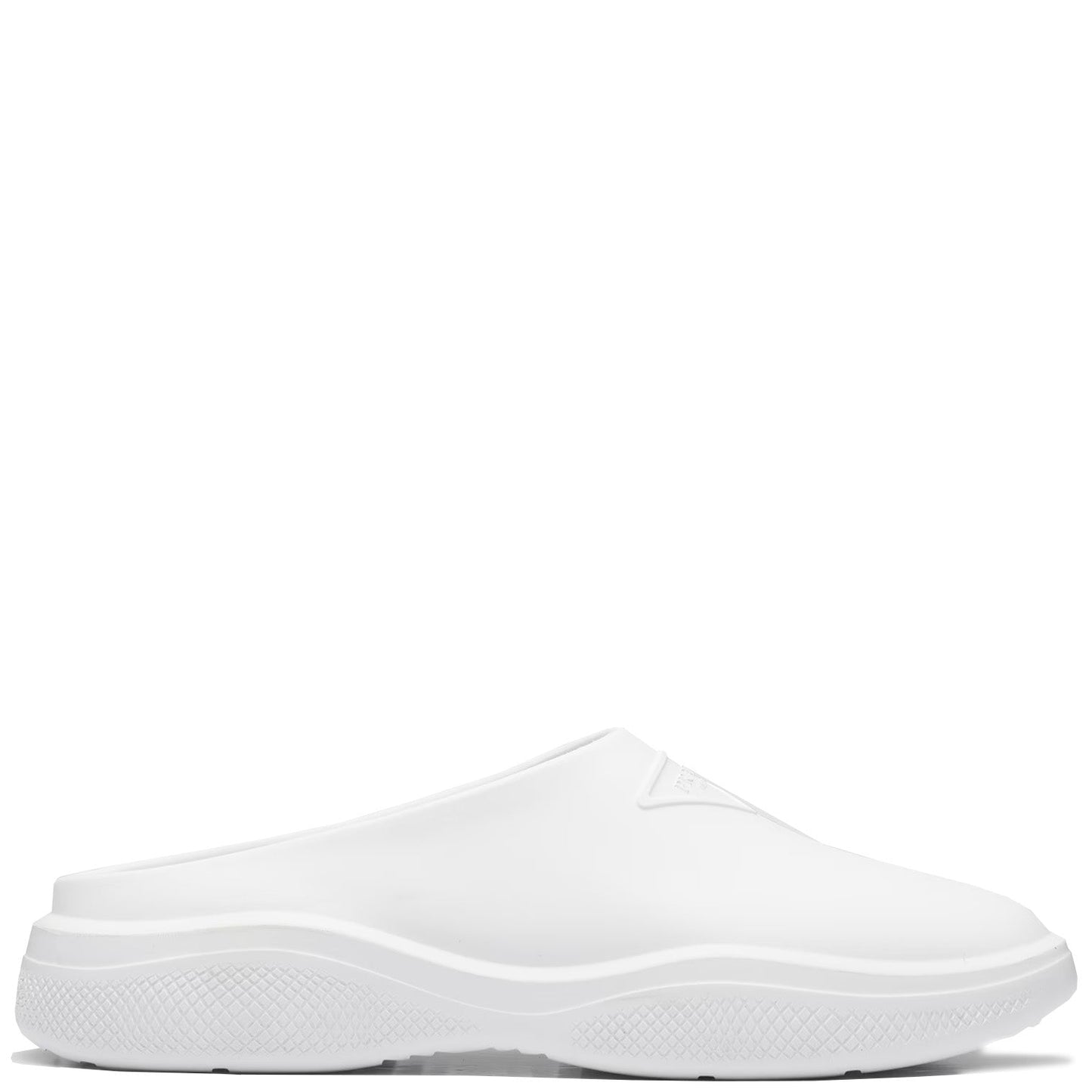 Prada White Rubber Slip Ons