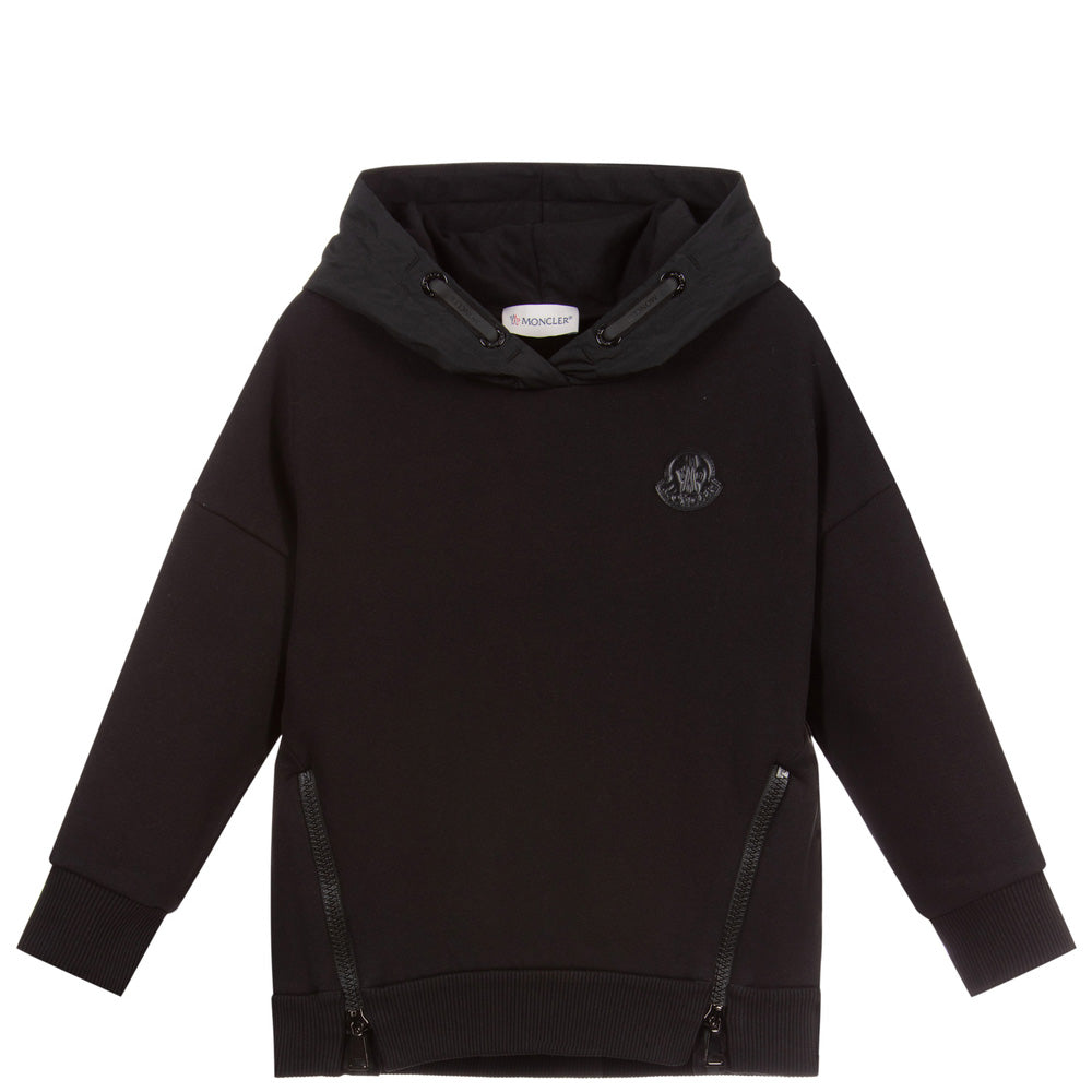 Girls Moncler Black Logo Hoodie
