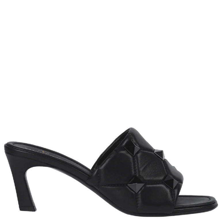 Valentino Black Quilted Studded Heels