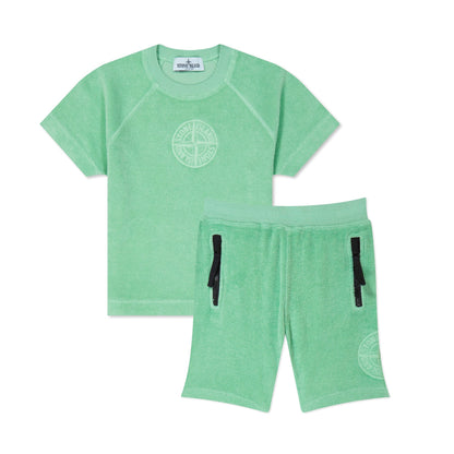 Stone Island Junior Embroidered Towelling Set