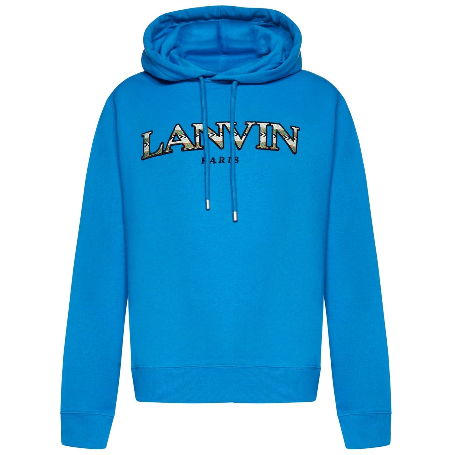 Lanvin Blue Embroidered Logo Hoodie