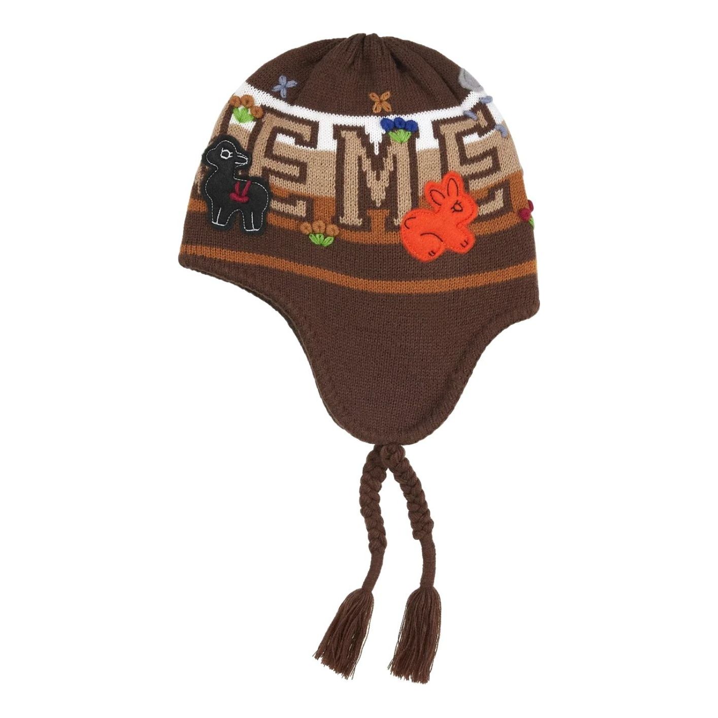 Supreme FW25 Felt Appliqué Earflap Beanie 'Brown' FW25BN36-BROWN