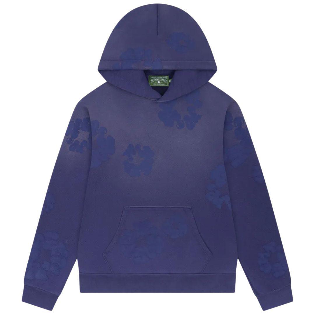 DENIM TEARS MONOCHROME COTTON WREATH HOODIE WASHED BLUE