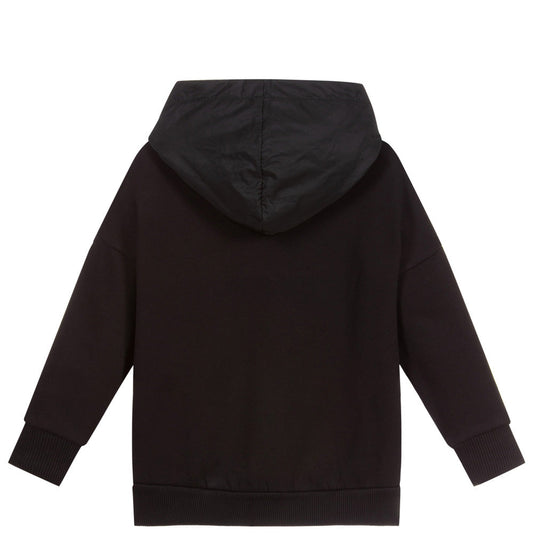 Girls Moncler Black Logo Hoodie