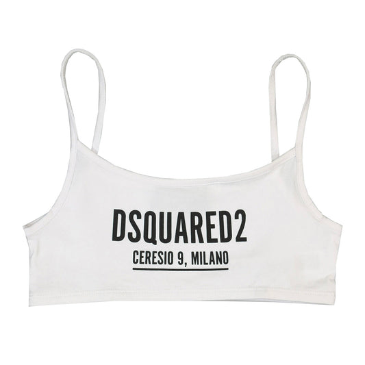 Girls DSQUARED2 White Crop Top