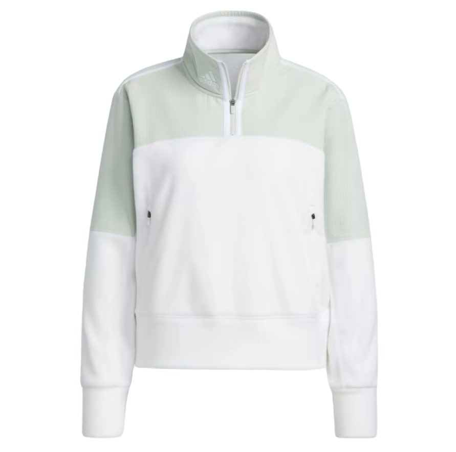 (WMNS) adidas 1/4-Zip Fleece Jacket Asia Sizing 'White' HS6664