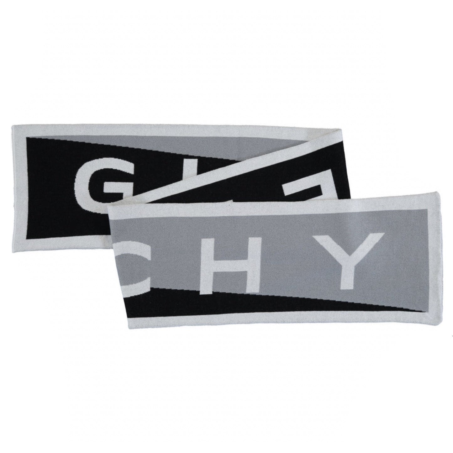 Givenchy Black & Grey Logo Team Scarf