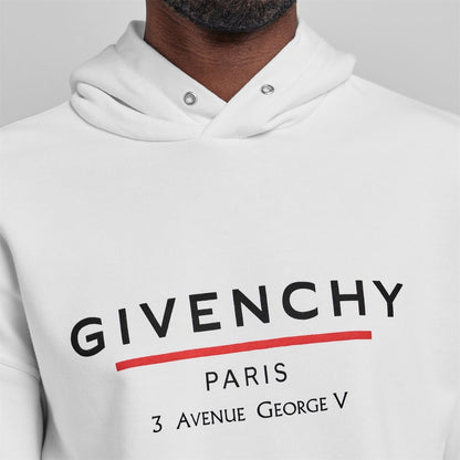Givenchy White Printed Logo Hoodie