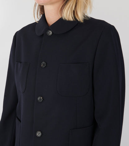 Round Collar Jacket Navy