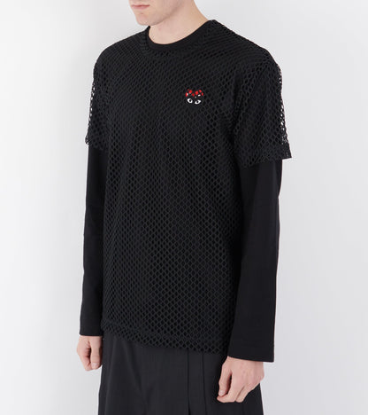 U Black Heart Mesh T-shirt Black