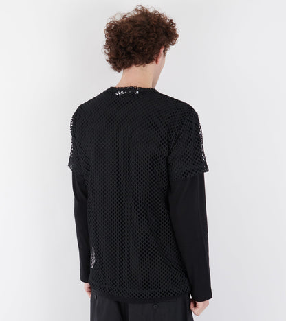 U Black Heart Mesh T-shirt Black