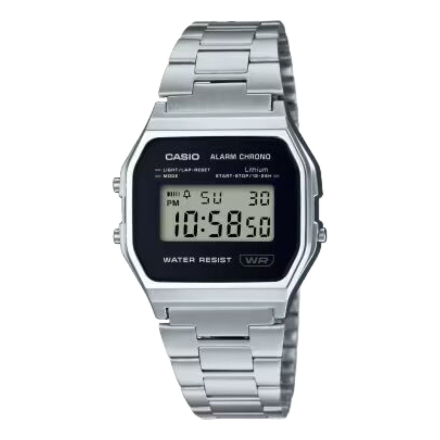 CASIO Vintage A158 Series 'Silver Black' A158WEA-1
