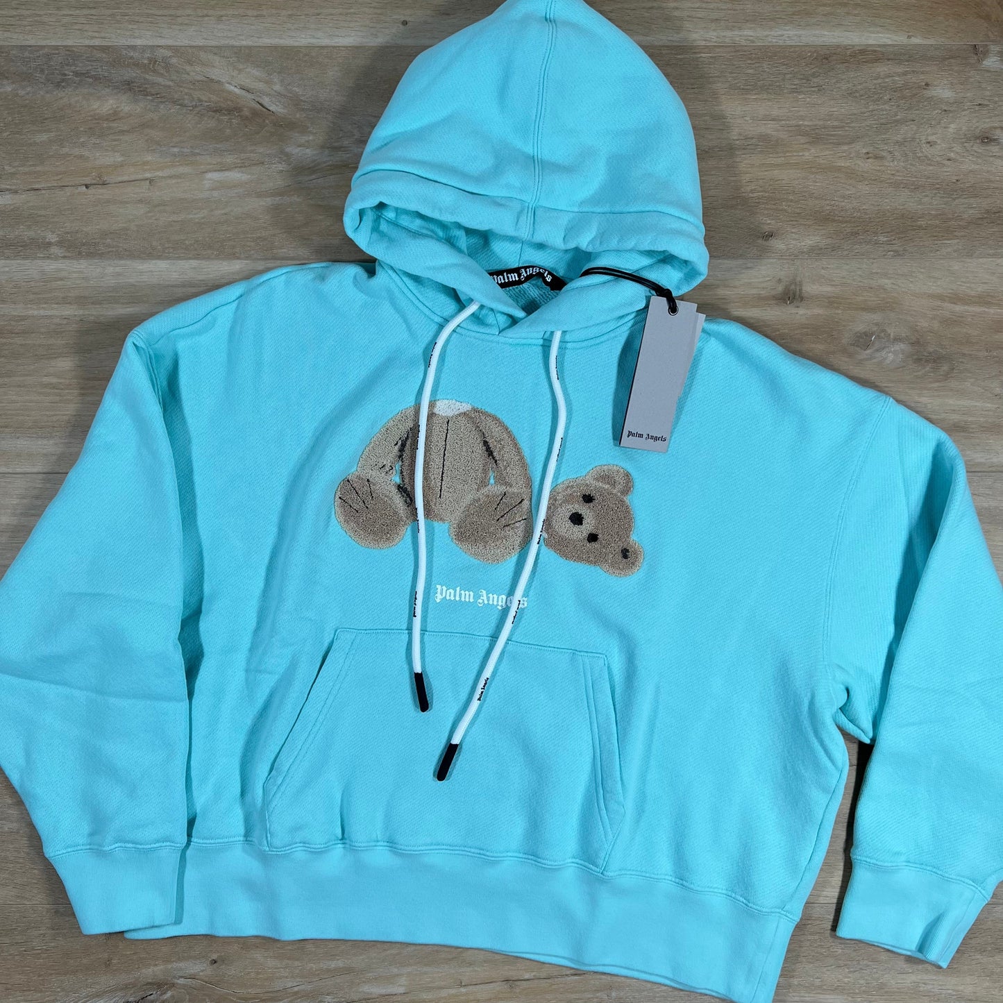 Palm Angels Bear Hoodie in Light Blue