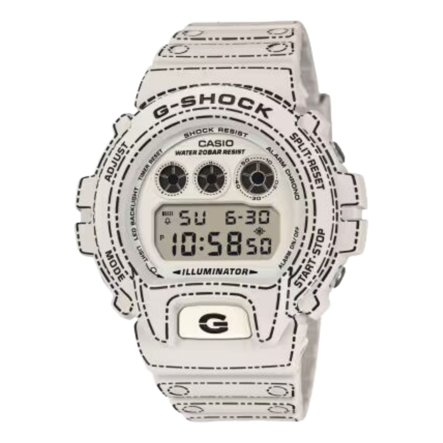 CASIO G-Shock 6900 Series Analog-Digital Made in Japan 'White' DW-6900RGM-5