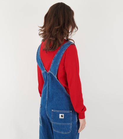 W Bib Overall Straight Blue Stone Washed