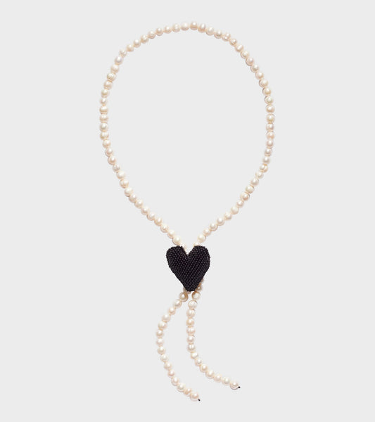 Black Heart Texas Tie Necklace