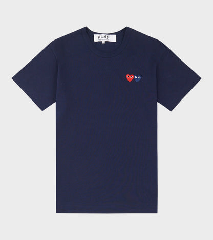 U Double Heart T-shirt Navy
