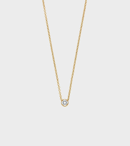 Diamond Simple Necklace Gold