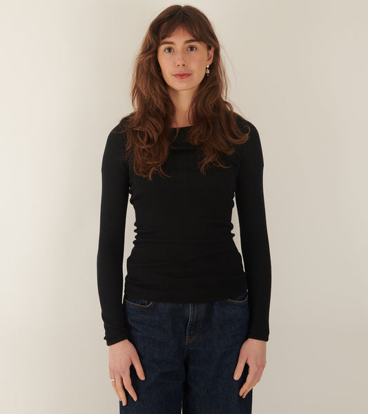 101 Rib Solid Colour Black